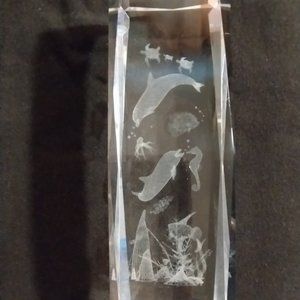 Vintage Scenic Ocean Art In Crystal (Glass)